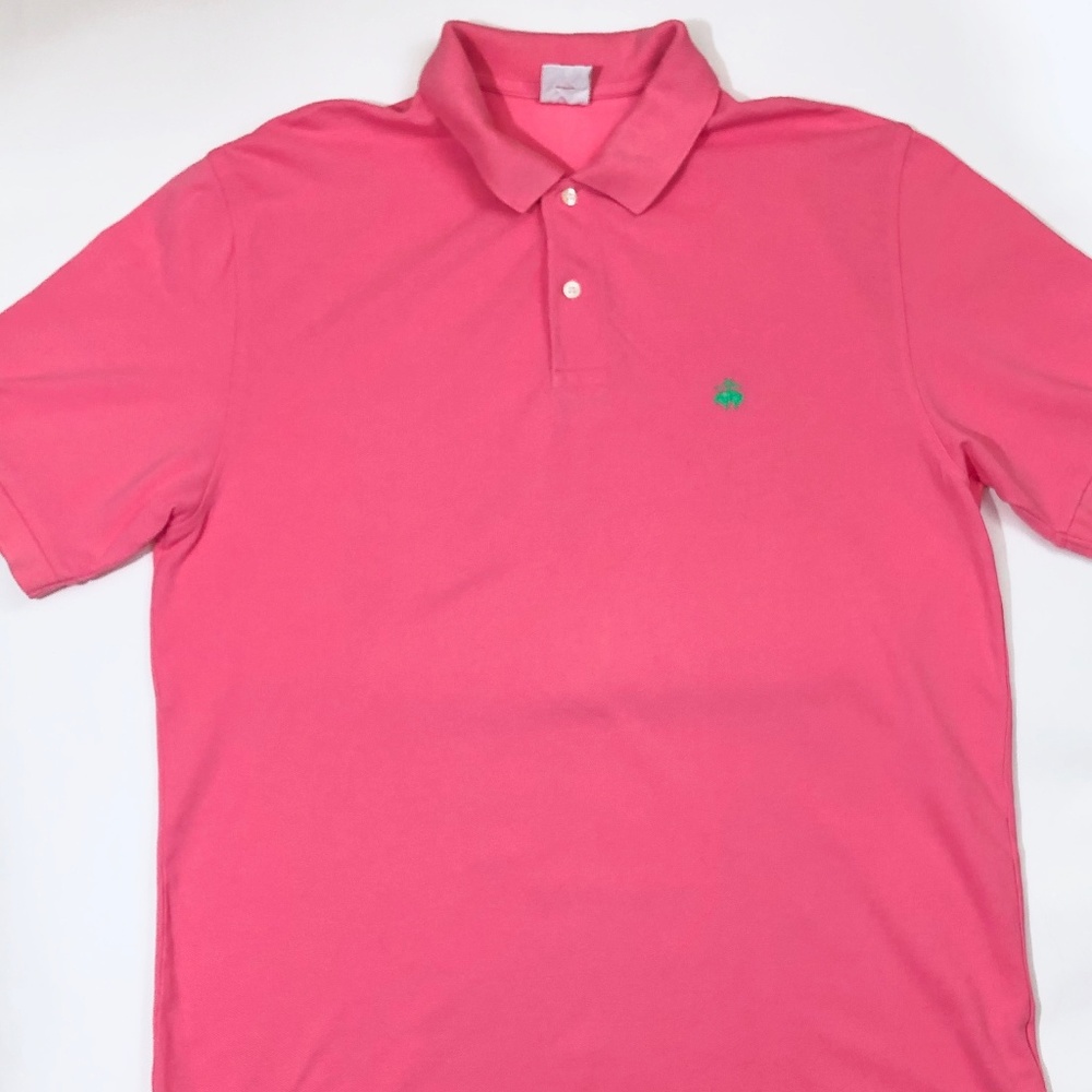 MENS BROOKS BROTHERS PINK  POLO SHIRT SIZE LARGE